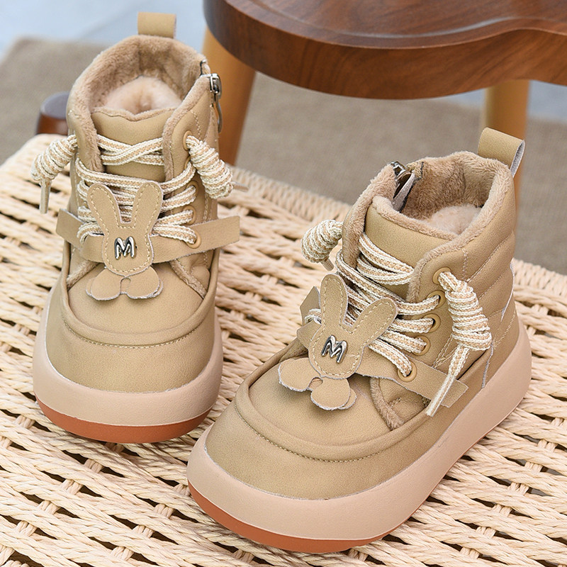 儿童雪地靴冬季加厚保暖女童短靴2025新款防滑靴子女孩加绒大棉靴,淘宝优惠券,粉丝福利购,淘宝优惠卷