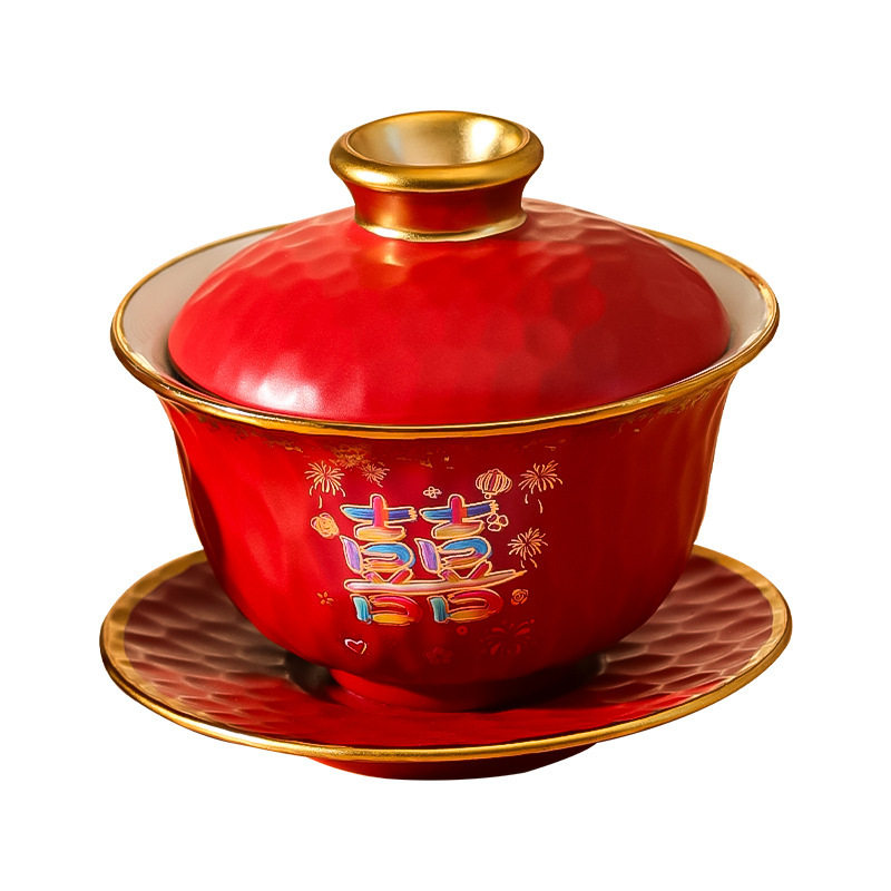 DUOBAO结婚敬茶杯套装一对红色喜碗筷婚礼专用新人婚庆改口茶具3,淘宝优惠券,粉丝福利购,淘宝优惠卷