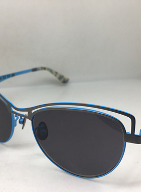 BAEM 5004绿色蓝色合金个性镂空猫眼框架太阳眼镜女墨镜