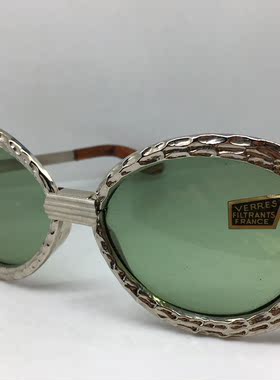 Vintage Jackio 中古60年代末银色塑钢太阳镜墨镜玻璃镜片法国