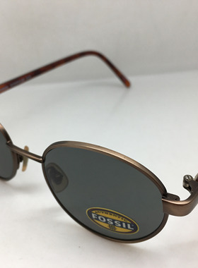 Fossil 棕色合金小椭圆款太阳镜男女通用墨镜