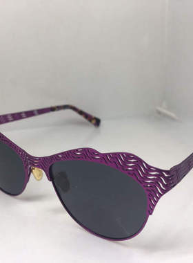 紫色合金猫眼镂空偏光太阳眼镜墨镜