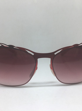 AC BERLIN红色超薄合金猫眼太阳眼镜架女雕花墨镜无螺丝