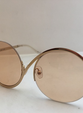 HERCHCOVITCH金色个性圆框太阳镜潮浅黄色墨镜