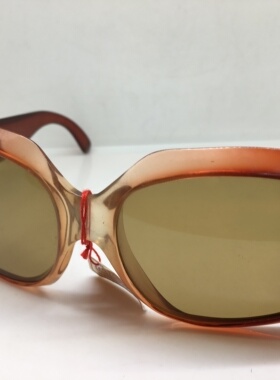 Vintage70年代法国产 厚实手工板材墨镜太阳镜 玻璃镜片