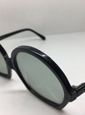 中古六十年代法国黑色板材个性墨镜玻璃镜片太阳镜