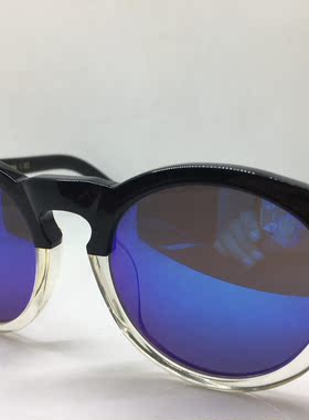 E8433S EJE Optico Sistema 手工黑色透明复古框太阳镜文艺墨镜