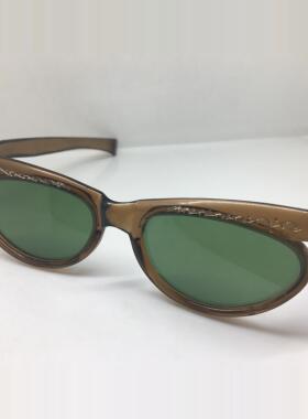 中古六七十年代手工板材女士太阳眼镜玻璃镜片墨镜