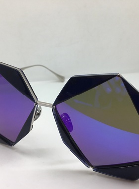 孤品EJE Optico Sistema 不规则四边形个性太阳镜黑色银色墨镜