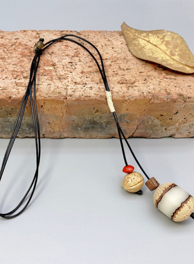 菩提子项链简约民族风长款毛衣链女百搭棉麻衣服饰配饰种子项链