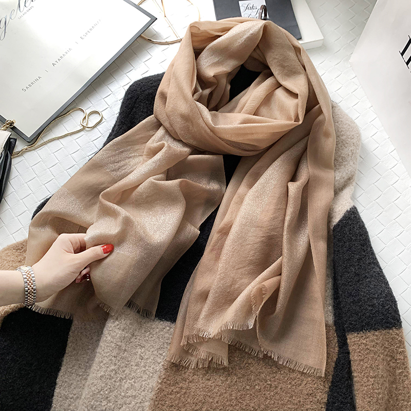 100%纯羊毛围巾女冬季纯色百搭金线薄款秋季洋气礼服披肩丝巾春秋,淘宝优惠券,粉丝福利购,淘宝优惠卷