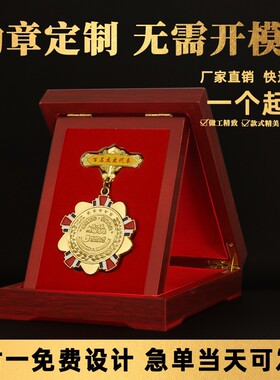 金属纪念牌奖牌荣誉奖章定作制做志愿者纪念章勋章老员工退休徽章