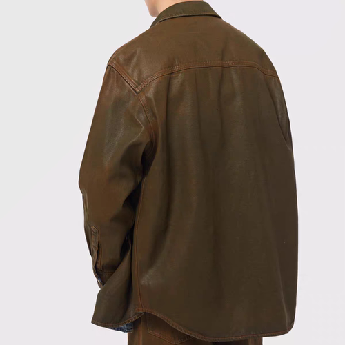 商场款秋季男士复古金属感牛仔夹克衬衫牛仔裤套装10200/X3 - 图0