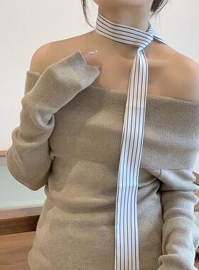 长条丝巾女2025新款系脖高级感飘带发带腰带颈饰丝带脖饰韩系领巾
