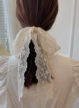 碎花长条蕾丝丝巾系脖高级感女2025新款丝带脖饰发带头巾飘带领巾