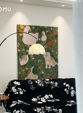 TaoMu沙发背景墙装饰画新款手工diy挂画卧室画氛围感玄关落地画