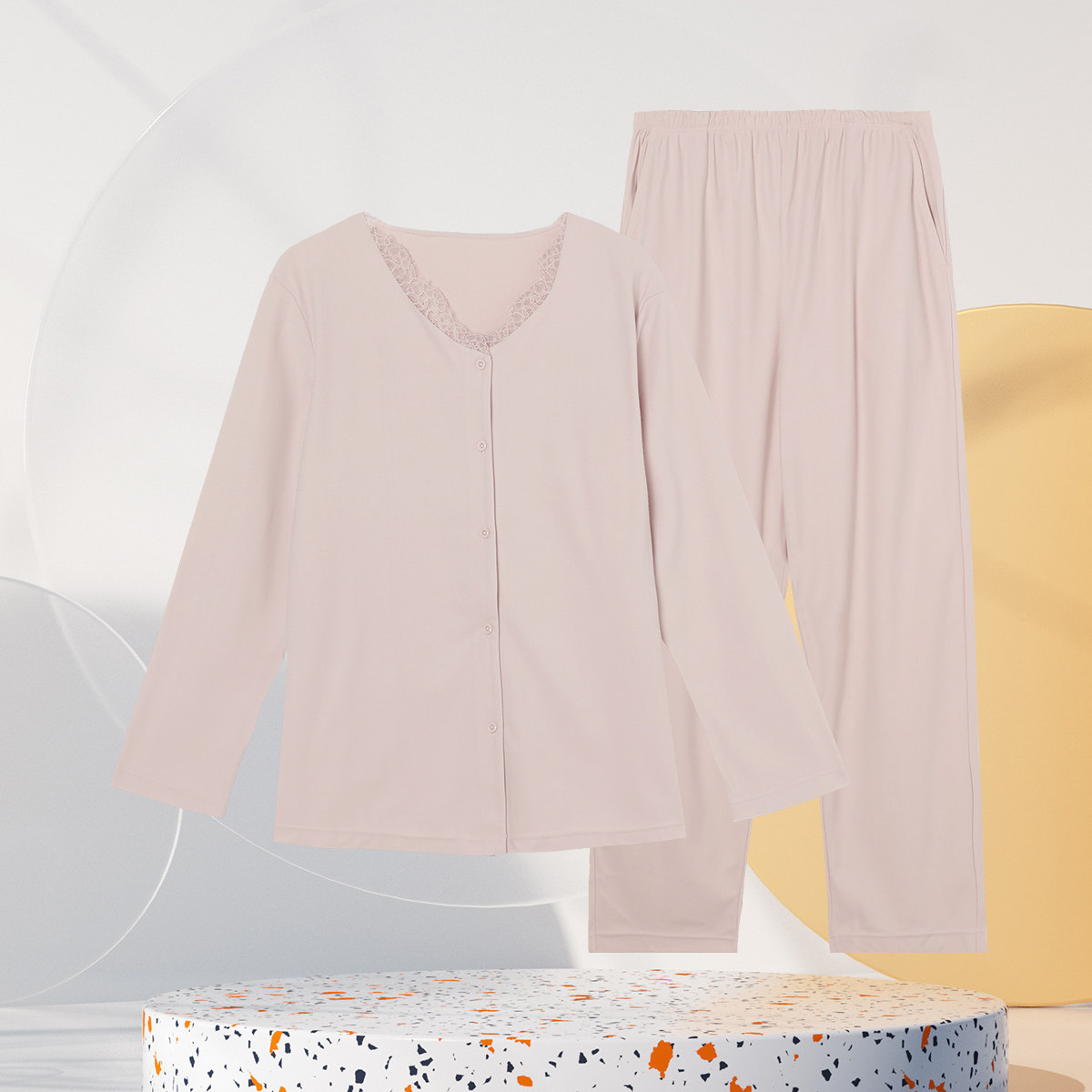 安莉芳正品牌秋冬女款睡衣开衫蕾丝领磨毛女士长袖家居服红色套装,淘宝优惠券,粉丝福利购,淘宝优惠卷