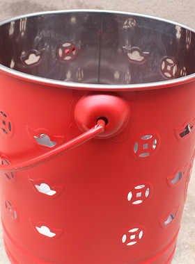 包邮加厚红色烧纸桶烧不黑搪瓷桶