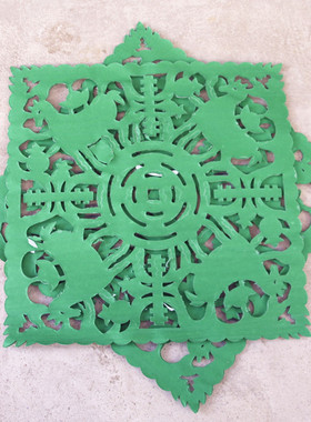 包邮绿色大通花贵人四方纸33厘米