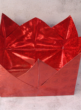 包邮七彩镭射聚宝盆手工折叠折纸