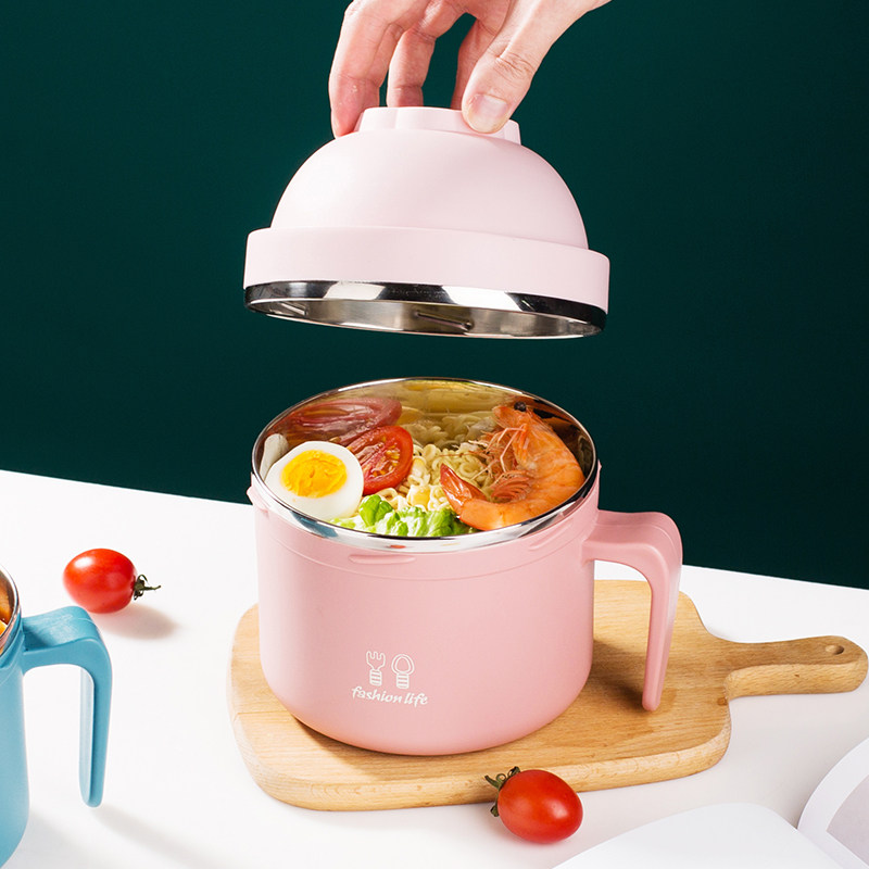 304不锈钢泡面碗学生宿舍带盖个人专用上班族饭盒大容量方便面碗