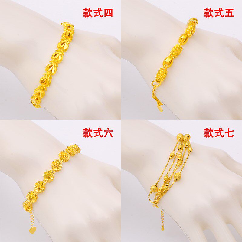 古缇久黄金镀金??越南仿真金女手镯 古缇饰品手链