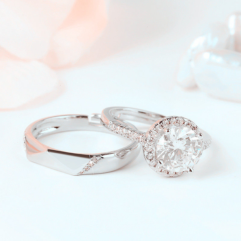 古缇婚婚礼日韩活口仿真假男女钻戒 古缇饰品戒指/指环