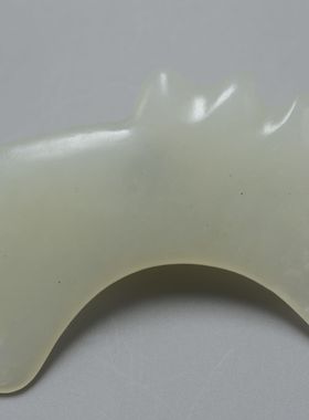 石器时代龙山文化白玉牙璜半月丫头四齿图腾尚古玉佩古董艺术收藏