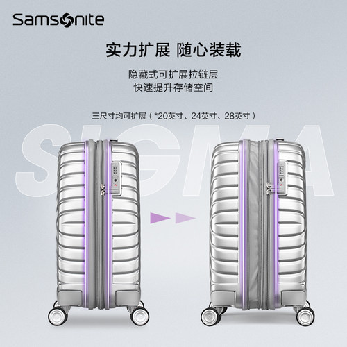 Samsonite新秀丽行李箱女时尚耐用拉杆箱大容量结实旅行箱男06Q-图2