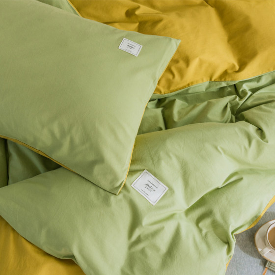 Pure cotton washed quilt cover skin-friendly solid color for sleeping naked