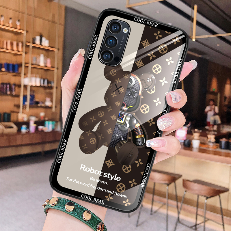 适用opporeno4手机壳玻璃oppo保护套reno4pro硅胶reon4全包边5G防摔ren04机械熊opooa软壳por男45g女0pp0创意 - 图2