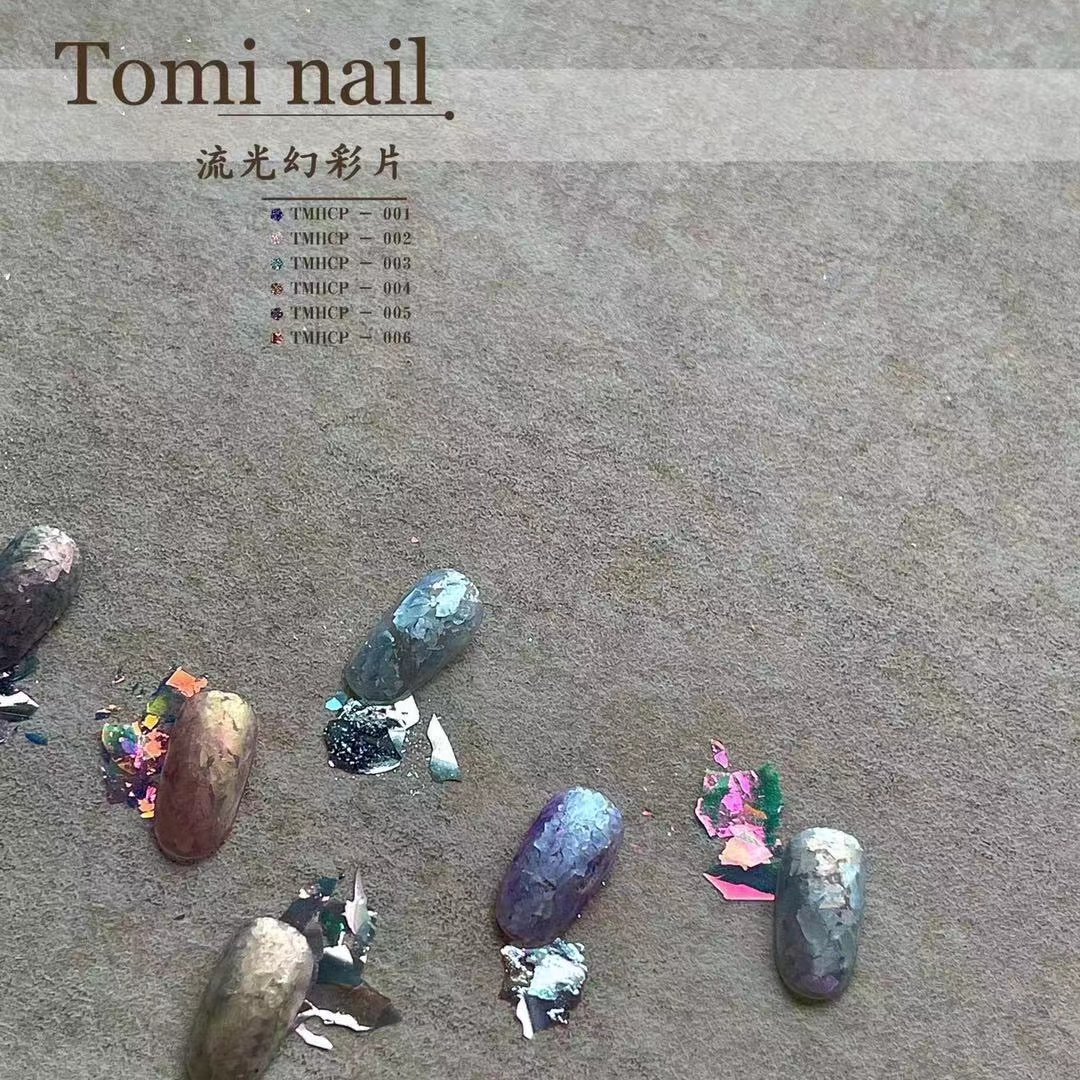 【现货】日本 Tomi nail 饰品新款流光幻彩片 超薄爆闪美甲填埋用 - 图1