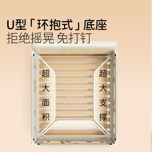 床围护栏宝宝防摔一面防护栏婴儿床边挡板儿童加高可升降防掉床围 - 图3