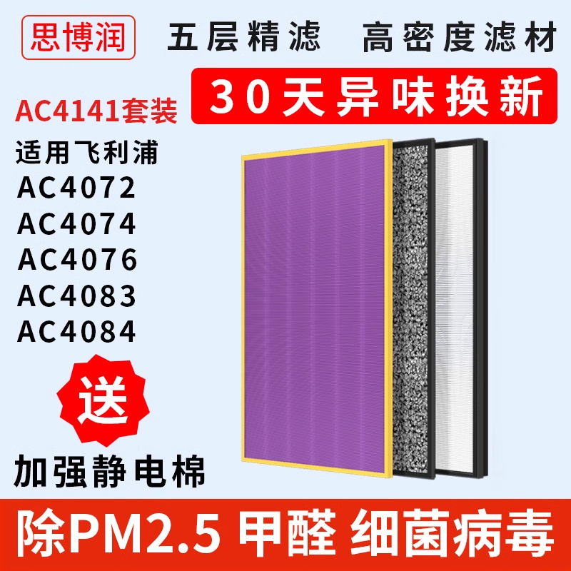 思博润滤网滤芯适用飞利浦空气净化器AC4072 4074 4141+43+44优品 - 图3