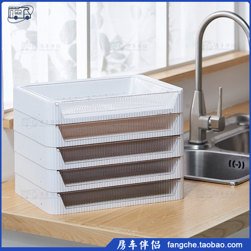 [房车伴侣]创意火锅菜盘可折叠厨房家用多层沥水配菜盘白色菜架子,淘宝优惠券,粉丝福利购,淘宝优惠卷