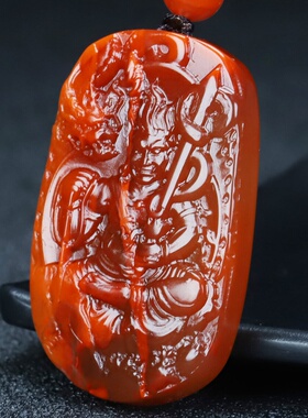 天然凉山南红玛瑙本命佛不动尊