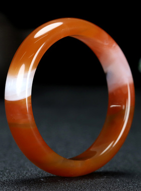 正宗四川天然凉山南红玛瑙手镯南红玉手镯女士款带证内径54mmE76