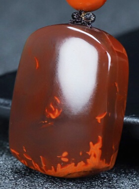 蝶逸凉山原石平安挂件南红玛瑙