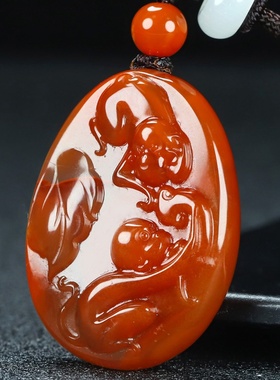 蝶逸男女款南红玛瑙原石雕刻