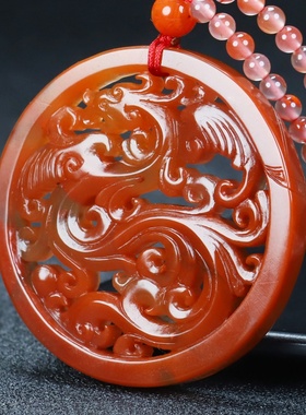 蝶逸男女款南红玛瑙原石雕刻