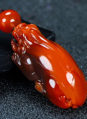 天然正品四川凉山南红玛瑙貔貅吊坠挂件把件招财进宝男女款P240号