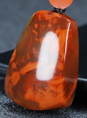 蝶逸凉山原石平安挂件南红玛瑙