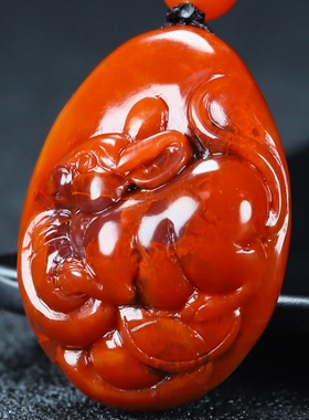 蝶逸男女款南红玛瑙原石雕刻