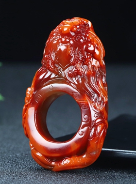 蝶逸男女款南红玛瑙原石雕刻