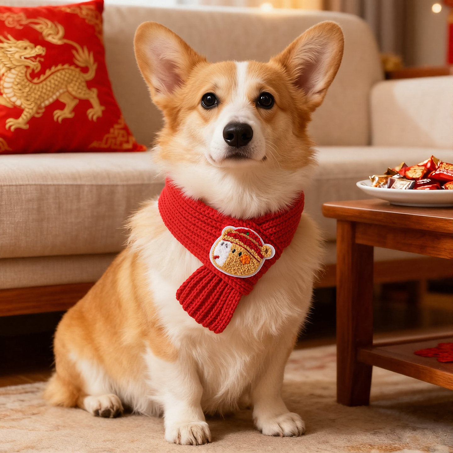 猫咪围脖小狗可爱项圈毛线宠物围巾围兜狗狗保暖配饰红色喜庆新年,淘宝优惠券,粉丝福利购,淘宝优惠卷