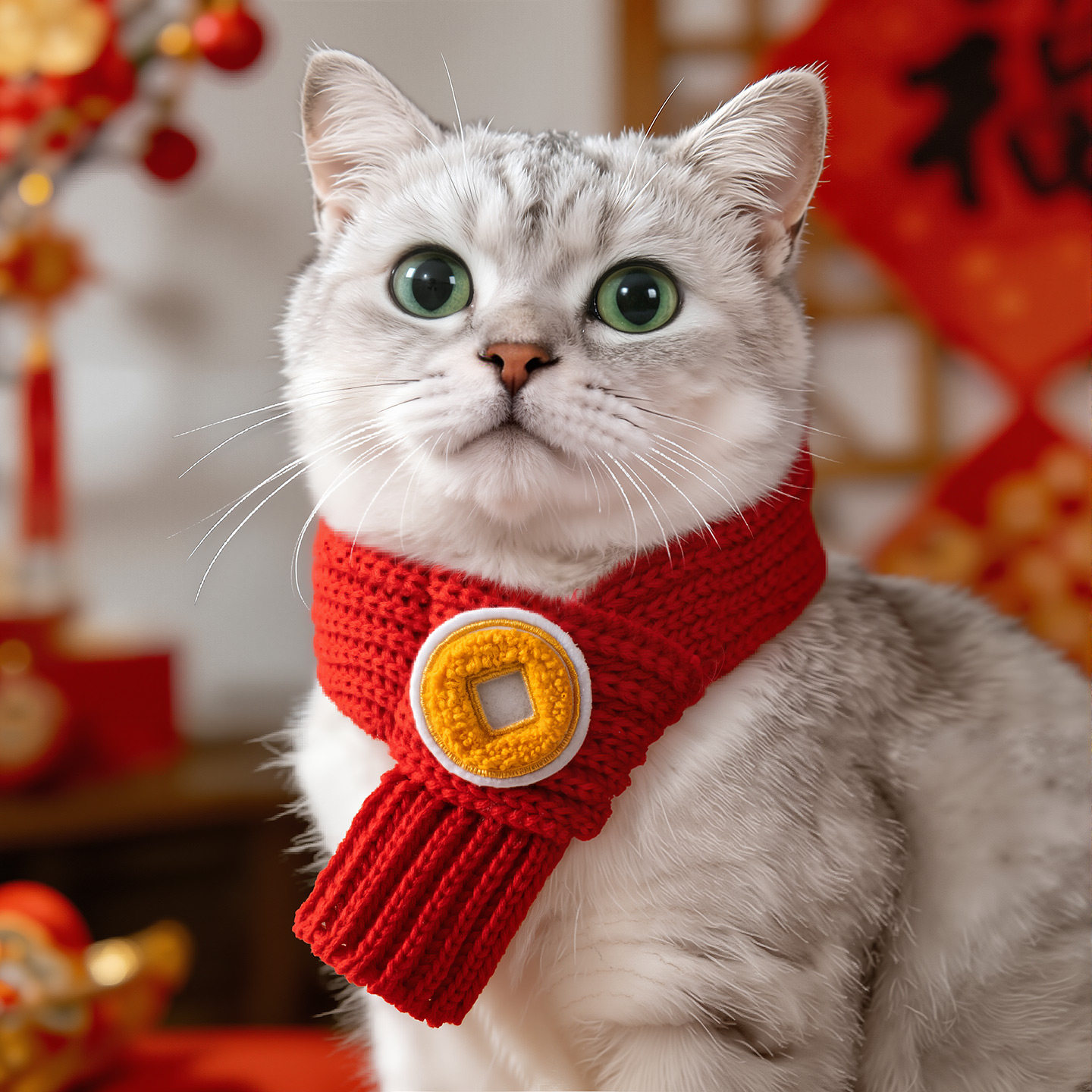 猫咪围脖小狗可爱项圈毛线宠物围巾围兜狗狗保暖配饰红色喜庆新年,淘宝优惠券,粉丝福利购,淘宝优惠卷