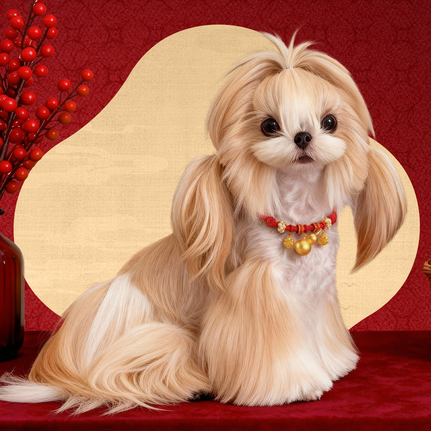 柒哦猫咪新年项圈德文猫阿比尼西亚项链红绳衣服装饰宠物配饰挂饰,淘宝优惠券,粉丝福利购,淘宝优惠卷