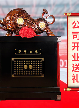 铁圈礼业树脂招财中式大厅牛摆件