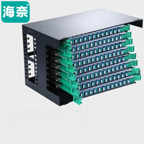海奈LC192芯96口光纤配线架箱6U单模多模万兆OM3电信级单元体熔纤盘机架式灰白色/黑色 - 图1