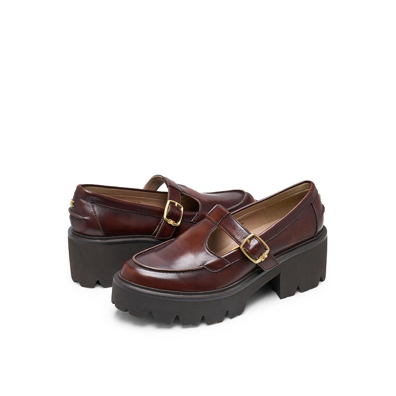 SAM EDELMAN2024冬季新厚底增高圆头玛丽珍复古镂空乐福鞋MATILDA